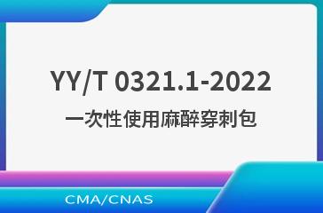 YY/T 0321.1-2022一次性使用麻醉穿刺包